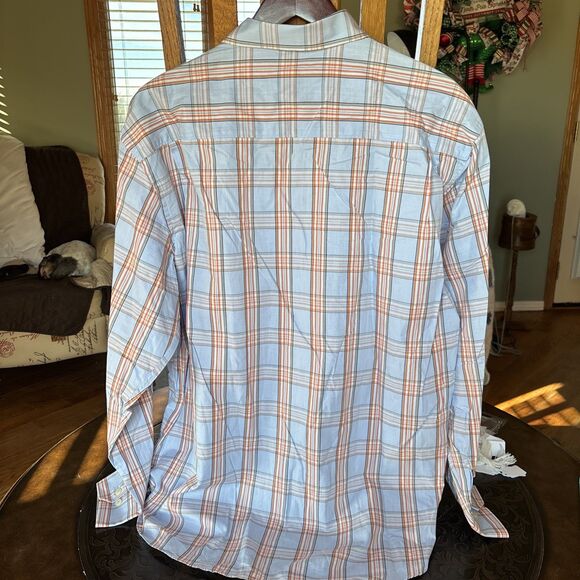 Alan Flusser Designer BLUE Plaid Colorful Button Shirt Men’s US XL Size Casual - Picture 5 of 6